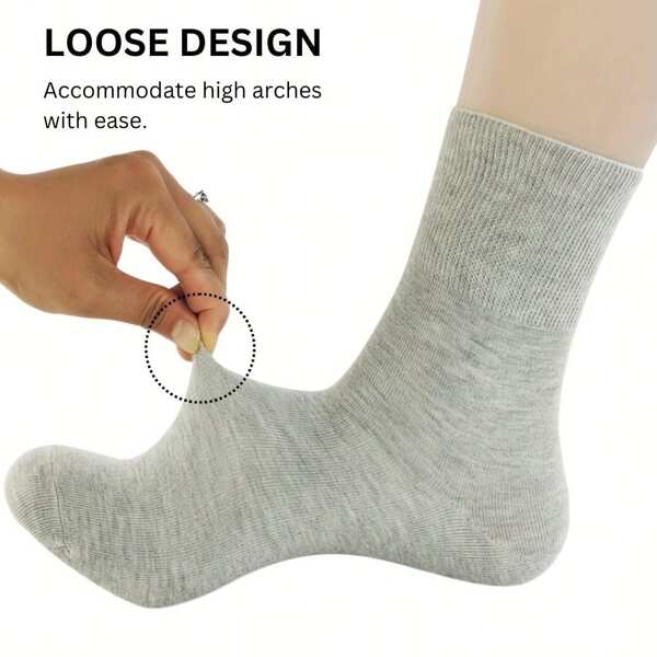 5 Pairs Of Diabetes Socks, Elastic Socks Without Binding Upper Super Wide Breathable Socks, Suitable For Both Men And Women