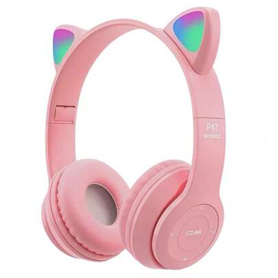 Fones De Ouvido De Gato Com LED Sem Fio Bluetooth
