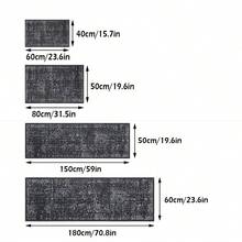 1 件复古做旧波西米亚风格长条地毯，1000 克天鹅绒 + 300 克圆点底组合地毯，经典美式花卉图案地毯，适用于客厅、卧室、厨房、浴室、洗衣房、走廊、入口、游戏室、男孩房、四季装饰垫、家居装饰 - 淺灰色 - 查看 3