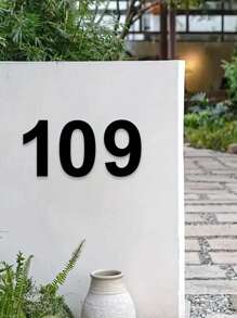 1pc Vintage Style Large Metal House Number - Durable Cast Iron Mailbox Number With Rust-Resistant Finish, Easy-To-Install Wall Mounted Design, Customizable Street Address Sign For Outdoor Decoration, Available In 0-9 Numbers
