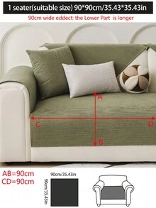 1 件多功能沙发垫套，现代简约雪尼尔防滑防水沙发座垫，防尘，可洗，不褪色，宠物友好，适用于卧室、办公室、客厅、L 形沙发 - 綠色 - 查看 14