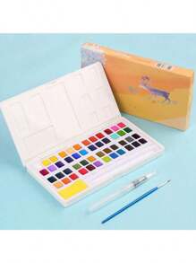 Set di pittura ad acquarello da 12/24/36/48 colori con pennelli ad acqua, forniture artistiche, per artisti, hobbisti amatoriali e appassionati di pittura
