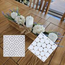 9-Piece Sashiko Embroidery & Quilting Stencil Set, Reusable 7.9" Patterns For Wall Decor, Fabric Crafting & Diy Painting - Ivory Pet Material,Back To School,School Supplies - Milky - View 4