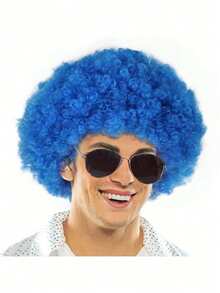 Colorful Fluffy Explosion Head Synthetic Wigs For Party, Holiday, Halloween, Costume, Masquerade Ball (Glasses Not Included)