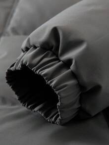 Winter Padded Jacket With Hooded Zipper, Thermal Lined Windproof Casual Jacket For Men