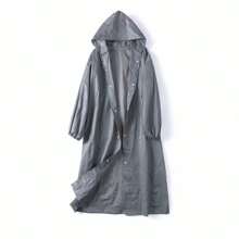 1pc Adult Raincoat, Fashionable Thick EVA Outdoor Travel Lightweight Open Poncho Rainwear