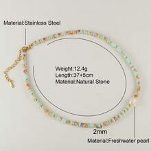 1 件男女通用夏季海滩贝壳珠项链，酷炫冲浪风格珠宝 - 彩色 - 查看 13