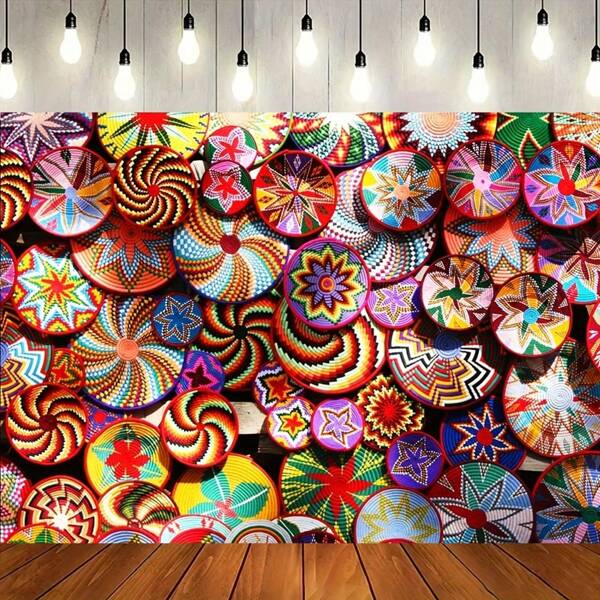 سلة جدارية خلفية لحفلة b، ذات أنماط نباتية ملونة تقليدية، مناسبة كديكور لحفلات عيد الميلاد، حفلات الزفاف، شراء الفرش وأعياد الميلاد، لافتة، سجادة الحائط، ديكورعلم لحفلات الاحتفال