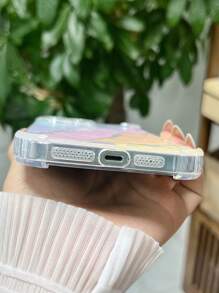 1 pieza Nuevo estuche de teléfono creativo con diseño de letras españolas compatible con 16 Pro Max, 11/12/13/14 Plus, XR/7/8 Plus/15 Pro Max, estuche transparente minimalista y de alta gama con amortiguación de aire, protección corporal completa a prueba de golpes de TPU
