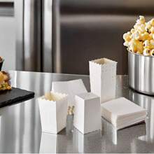 100/48/36/24/12PCS/1PCWhite Popcorn Boxes, 2 X 4.5 X 3 Inch Mini Popcorn Boxes For Movie Night DecorationsChristmas / Halloween