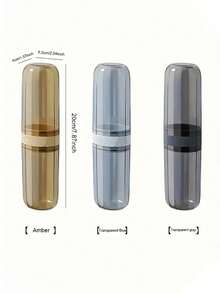 Cup With Lid, Toothpaste, And Toothbrush Storage Box Mouthwash Cup,Makeup Brush Storage Box, Travel Wash Cup ,Portable Couple Toothbrush,Travel Supplies, Bathroom Decor, Bathroom Accessories, Storage And Organization,Electric Toothbrush Storage Rack Adjustable Mouthwash Cup Set Toothbrush Cup Travel Container Travel Essentials Travel Accessories Vacation Summer Holiday Back To School - Multicolor - View 2