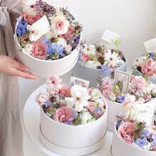 4pcsRound Gift Box, Flower Box, Gift Packaging Box, Suitable For Teacher's Day, Mother's Day, Father's Day, Valentine's Day, Christmas(There Are Slight Color Differences Between Different Batches Of Products, But The Quality Remains Unchanged)