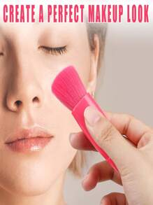 6 pezzi, set pratico di pennelli trucco con specchio, comodo per viaggiare, manici in plastica, impugnatura confortevole e morbida, pennello per fondotinta e cipria, pennello sfumato per ombretto, pennello per le labbra, strumenti di makeup facciale piccoli ed eleganti, adatto come regalo per gli amici