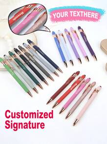 Penna personalizzata con incisione a mano - tradizionale - penna a inchiostro nero in metallo con nome, logo o messaggio inciso - regalo creativo e bello - confezione da 6/12 pezzi, decorazione per la casa, decorazioni natalizie multifunzionali, articoli per il ritorno a scuola