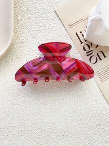 1pc Women's Colorful Half Round Hair Clips, Minimalist Fashionable Mermaid Style Acrylic Material New Multi-Color Half Round Hair Claw Clip, Suitable For Casual Outfits, Daily Commute, Half Updo Hair, Doesn't Damage Hair Fashion Hair Accessories