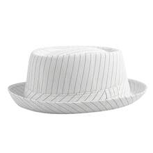 Men's And Women's Striped Tweed Hats, Classic Short-Brimmed Manhattan Jazz Hats, Unisex Dress Hats, Felt Hats, Suitable For Daily Matching And Formal Occasions - 白色 - 查看 1
