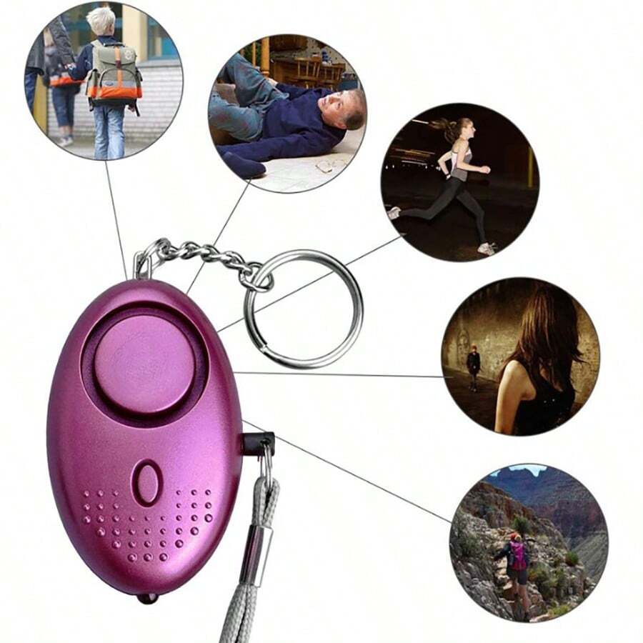3pc Keychain Anti Wolf Device, Female Anti Wolf Alarm, Self-Defense Device, Personal Alarm - Hot Pink - View 1