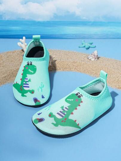 زوج أحذية مائية للأطفال بنقوش كرتونية، سهلة التنفس وغير انزلاقية مناسبة للشاطئ والتدريب الخارجي