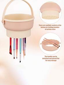 1 件三合一硅胶化妆刷清洁碗、清洁垫、干燥架、收纳盒、美容海绵清洁器、多功能化妆刷清洁工具