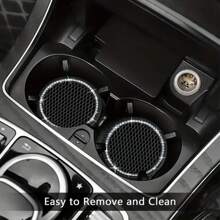 2 Stücke Auto Becherhalter Silikon Anti-Rutsch Matte, Auto glänzende Becherhalter Untersetzer, Fahrzeug Innenraum Ablage Pad, geeignet für Auto, SUV - erhältlich in Schwarz, Pink, Blau