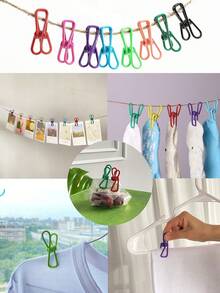 10 chiếc kẹp đa năng nhiều màu sắc, kẹp quần áo, kẹp phơi đồ, kẹp quần áo chống gió mạnh, dùng để niêm phong bao bì thực phẩm, túi đựng khoai tây chiên, quần áo & giấy, nhà bếp, kẹp túi đựng thực phẩm, khăn tắm, chăn, phác thảo - Nhiều màu - Xem 5