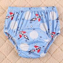 3 件套可重复使用幼儿和儿童如厕训练内裤，防水透气印花尿布衬垫，男女通用如厕训练内裤