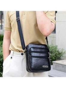 Men's PU Leather Shoulder Bag Messenger Shoulder Bags Multifunctional Large Capacity Bags - Multicolor - View 14