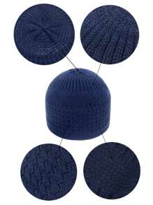 1pc Unisex Knit Beanie Hat, Islamic Kufi Cap, Minimalist Breathable Muslim Taqiyah, Suitable For Celebration, Casual Wear, Arabic Prayer Cap, Festival Gift