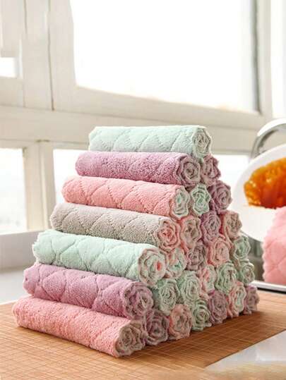 20/10/5 pezzi Extra Large & Spessi Panni per Pulizia, Morbidi e Assorbenti, Non Appiccicosi, Adatti per Cucina, Pulizia Tavolo da Pranzo, Strumenti per Pulizia Cucina, Panni per Lavaggio Auto, Super Assorbenti Panni in Microfibra per Piatti, Forte Capacità di Rimozione dell'Olio, Senza Sfilacciature, Colori Casuali