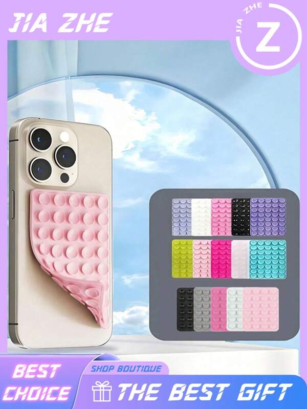 1pc/3pcs Silicone Suction Phone Case Mount,Phone Suction Grip,Octobuddy,Sticky Phone Grip, Adhesive Phone Stand Sticky For Cell Phone Seamless Adhesion, Suitable For Bathroom, Kitchen, Bedroom, Living Room, Dining Room, Gym, Car, Travel Essentials, Travel School Supplies, School Supplies, Holiday Camping, Holiday Essentials, Vacation Accessories, Mini Summer