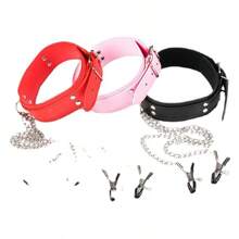 1pc Adult Products Erotic Collar Nipple Clip Punishment Leash Femdom Props Male And Female Masochistic Breast Sm Product