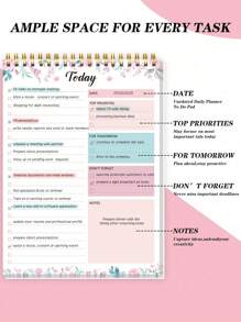 1pc ADHD To Do List Notepad, Simple A5 Undated To Do List Daily Planner Notepad With Multiple Functions For Task & Goals Management, 52 Sheets, Office & School Supplies, Fathers Day Gifts,School Supplies,Back To School