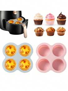 1 szt. wielokrotnego użytku silikonowa forma do jajek Air Fryer, nieprzywierająca patelnia do pieczenia Air Fryer, silikonowe foremki do muffinów do pieczenia, patelnia do bułek hamburgerowych, akcesoria do frytkownicy powietrznej, akcesoria kuchenne