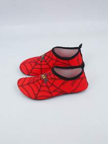 1 Pair Kids Outdoor Beach Shoes, Boys' Red Spider Web Soft Bottom Lightweight Breathable Swimming Water Shoes, Suitable For Outdoor, Beach, Halloween Party, Children Summer Water Shoes, Outdoor Water Sports Shoes, Yoga Shoes, Cartoon Anti-Slip Breathable Beach Shoes - Multicolor - View 4