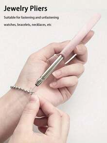 1pc Stainless Steel Bracelet Fastener Helper Jewelry Helper Bracelet Clasp Helper Portable Bracelet Tool Jewelry And Hooking Equipment Bracelet Attachment Tool - Multicolor - View 7