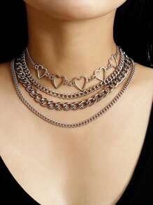El collar colgante de varios niveles con estilo punk retro es adecuado para cenas y uso diario