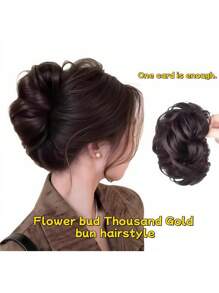 Accessorio elegante per chignon sintetico | Disegno multicolore a forma ovale con morsetto | Accessorio versatile per chignon alto adatto per signore | Adatto per uso quotidiano e occasioni speciali | Perfetto regalo per lei, accessorio per capelli