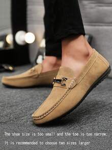 Men's Loafers Casual Shoes Moccasins Slip-On Boat Shoes Slouchy Shoes Leather Flat Round Toe Black Business Formal Dress Shoes (Run Small And Narrow, Suggest Ordering One Size Up) - Khaki - View 1