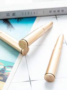 10 pezzi Penna a sfera personalizzata con imitazione di pallottola, penna a inchiostro blu a base d'acqua per studenti, morbida al tatto, scrittura scorrevole, senza sbavature, asciugatura rapida, per giornali, scuola e forniture per ufficio, per studenti, per il ritorno a scuola