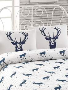 Double Size Bedspread Set – 1pc Bedspread (200x220 Cm) And 2pcs Pillowcases (50x70 Cm) - Ultra Soft, Highly Absorbent & Comfortable Luxury Bedding - Navy Blue - View 3