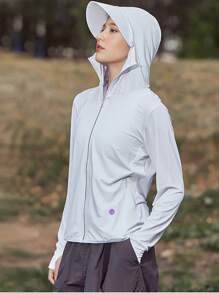 Women Sun Uv Protection Jacket Lightweight Outdoor Jacket Casual Long Sleeve Hooded Jackets Sun UV Protection Full Zip Tops