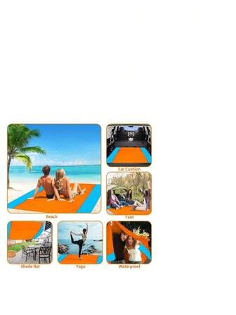 1 Multifunctional Beach Blanket, Outdoor Picnic Mat, Outdoor Lawn Mat, Outdoor Seat Cushion, Indoor Moisture-Proof Floor Mat, Beach Mat, Spring Outing Outdoor Floor Mat (With 4 Ground Nails And Storage Bag) Available In Multiple Colors/Sizes