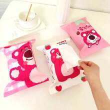 Disney Disney Hanging Tissue Box Cover, Cute Pink Bear Tissue Paper Holder For Living Room Kitchen School Supplies, Back To School
