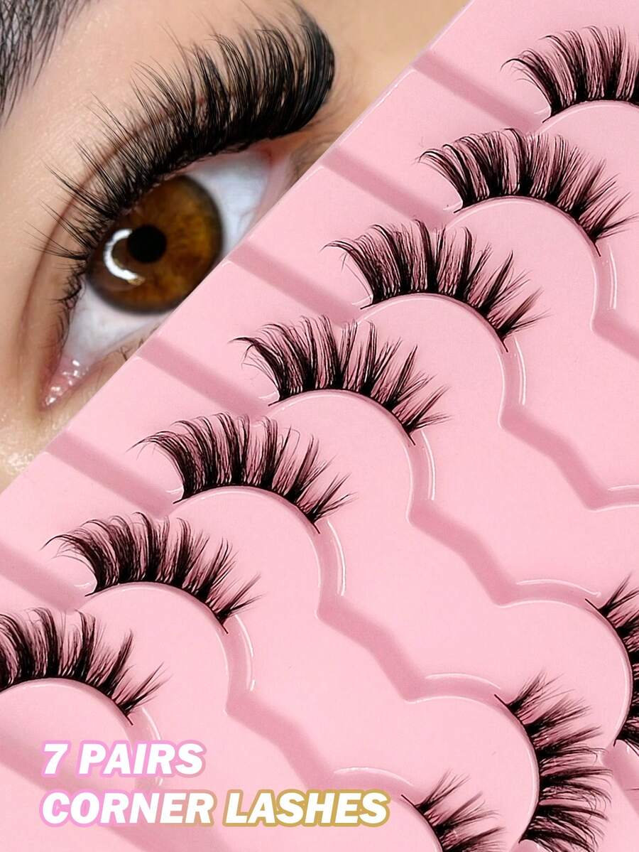 Asiteo 7 Pairs Criss-Cross, Fluffy, Cat Eye Style False Eyelashes - Natural Look, Reusable, Suitable For Daily Use - Natural Lashes - View 1