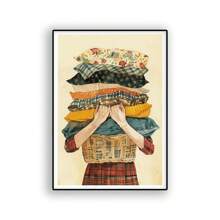 1pc Laundry Day Art Poster Good Quality Prints And Posters Vintage Room Home Bar Cafe Decor Aesthetic Posters Waterproof Paper ,Wall Art With Frame