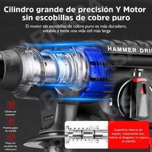 Seokiwi Rotomartillo Taladro Inalámbrico Sds-plus 3200w 2*4.0ah 4en1 - Rojo - Ver 4