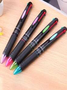 4支装炫彩四合一伸缩笔 - 0.7毫米四色凝胶墨水圆珠笔，握感舒适，适用于护士、学生和办公用品 - 书写流畅，持久耐用，是返校季和开学季必备的学校用品，也是送给同学和朋友的绝佳礼物。学校用品，返校季