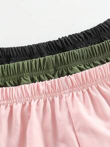 3 piezas Pantalones informales multifuncionales para correr para niñas, con cintura y puños elásticos, diseño de moda, adecuados para todas las estaciones - Negro - Ver 6