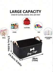 1pc Pet Dog Toy Storage Box, Casual Home Organizer Goods