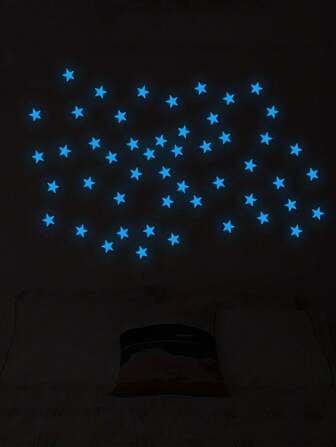 50pcs Glow In The Dark Star Stickers, Waterproof Decorative Wall Stickers For Kids Room, Nursery Decor, Home Decor Gift